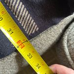 Anne Klein Navy Blue and Tan Plaid Sweater Double Breasted Blazer | Size XL Photo 6