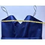 NWT y2k ABS Satin Strapless Cocktail Mini Peplum Dress in Blue Size 10 Photo 4