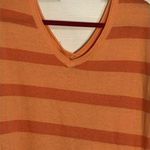 Old Navy Y2K Women’s  Striped V-neck Sweater, Orange, Medium Photo 1