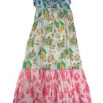 Farm Rio  size medium tiered midi cutout new Colorful Tropical Print Dress coveru Photo 15
