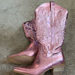 Metallic Cowgirl Boots Pink Size 9 Photo 0