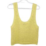 Nanushka Tula cotton linen crochet knit tank top in acid yellow color size S Photo 4