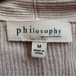 Philosophy Cashmere Blend Dusty Pink Open Front Long Cardigan, Sz Medium Photo 9