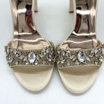Badgley Mischka  Women's Barby Ivory Satin Jeweled Heels New Photo 2