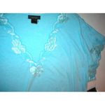 Natori NWT New Designer Night Gown Long Womens Light Blue XS Lace Detail Flower Photo 2