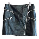 Avec Les Filles NWT Womens Faux Leather Skirt Sz 4 Black Zipper Mini Gothcore Photo 0