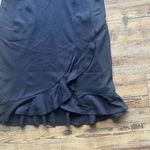 J.Jill Womens Navy Blue Ponte Jersey Dress Ruffle Wrap Skirt Knee Length Sz S Photo 2