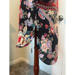 Fig & Flower Women's Multicolor 3/4 Sleeve Kimono Large Black Photo 4