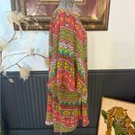 Judith March Bohemian One Shoulder Colorful Geometrical Print Dress L 💚🍄 Photo 3