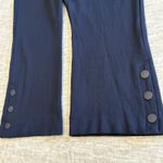 CAbi ‎ Keen Kick Flare Crop Pants 12 Classic Navy Ponte Stretch Ankle Button Photo 3