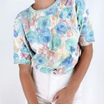 Vintage Averroe Floral Short Sleeve Sweatshirt Size Small Photo 0