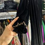 Anthropologie Tach luz black velvet floral collared long sleeve midi smock dress S Photo 7