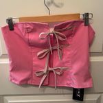 SheIn Pink Tie Front Tube Top Photo 0