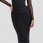 House Of CB NWOT   Katarina Black Corset Lace Mesh Long Sleeve Gown Sz S Photo 0