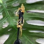 Vintage 70s Chunky Floral Heart Stained Glass Look Earrings Brooch Set Red Multi Red Photo 4