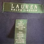 Ralph Lauren Lauren Womens Navy Button Front Long Sleeve Soft Jumpsuit Size 12 Photo 9