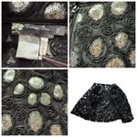 Damee Mest Floral Rosette Sequins 2pc Jacket Blouse Black Silver Size 1XL Formal Photo 4