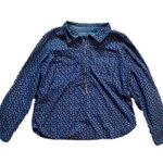 Tommy Hilfiger Blue Floral Quarter Zip Shirt Womans Large Photo 0