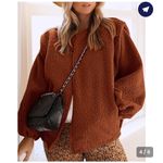 NEW Sherpa Fleece Jacket Faux Wool Embedded Lantern Sleeve Pockets M Photo 4