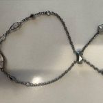 Kendra Scott Deb Adjustable Silver Tone Chain Bracelet with Iridescent Glass Photo 0