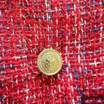 ZARA Red Tweed Double Breasted Blazer – Size Small – Gold Buttons Photo 5