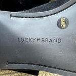 Lucky Brand  Black Genuine Suede Leather Block Heel Ankle Boots Booties Sz 8.5 Photo 6