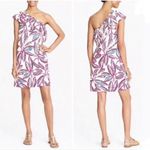 J.Crew  tropical leaf Floral One Shoulder Dress Ruffle Sleeveless J0954 hawaii XS Photo 1