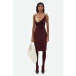 Bottega Veneta  Fluid Suede Dress in Mahogany & Sand 34 0 2 Womens Midi Leather Photo 14