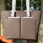 Michael Kors MICHAEL  Jet Set Travel Brown Double Pocket Tote NWT Photo 1