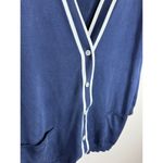 LAUREN Ralph Lauren Navy Silk Cardigan Button Front Quiet Luxury Classic Preppy Blue Size XL Photo 1