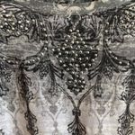 Daytrip White & Gray Embellished Half Sleeve Blouse Photo 4