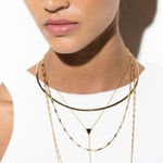 Jennifer Zeuner  Kara Rose Gold Lariat Necklace Triangle Arrow Photo 0