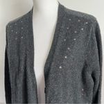 Loft • Charcoal Grey Star Sequin V Neck Cardigan Photo 3