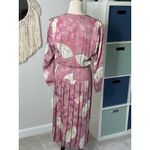 Vintage 80s Argenti 100% Silk Pink Jacquard Midi Long Photo 1