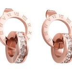 Fashion jewelry Roman numbers earrings Gold Photo 0