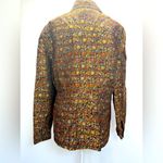 Coldwater Creek Vintage Jacquard Black & Jewel Tone Button Front Blazer Jacket Photo 3