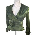 Jessica Howard  Evening Jessica Evening Iridescent Green Chiffon Blouse Photo 5