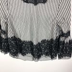 ZARA woman striped lace flared sleeve top women’s size XS Photo 2