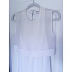 Helmut Lang  Quiet Luxury Tiered Sheer Blouson Dress 0 White Bridal Minimal Clean Photo 3