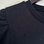 Generation Love  Tara Embellished Puff-Sleeve Sweatshirt in Black Photo 3