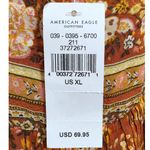 American Eagle  AEO Floral Tie Back Midi Tube BOHO A-Line Orange Dress XL NEW Photo 5