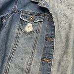 Highway Jeans DISTRESSED DENIM JACKET SZ S WITH EMBROIDERED ROSES FRONT/BACK Photo 2