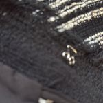 Rebecca Taylor  Blazer Fringe Hem Black Lamb Trim Peplum Jacket Striped 4 Photo 9