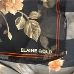 Elaine Gold Floral Print Scarf Black Photo 1