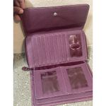 Guano Tong Genuine Leather Wallet Maroon Trifold RFID Organizer Zip Pocket Red Photo 7