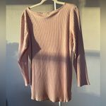 Eileen Fisher NWT Dune Beige Pink Ballet Neck Ribbed Top Tencel Stretch Rib - L Photo 6