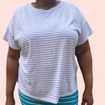 Style & Co Lilac and White stripe Burnout Tee Shirt sz XXL Purple Photo 0