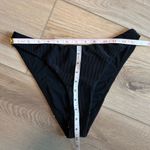 Good American NWT  Swim Bottom Black Ribbed Mid Rise Better Bikini “2” Medium Photo 5