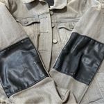 Paige  Denim Womens Size M Gray with Faux Black Leather Elbow Patches Jean Jacket Photo 10