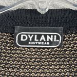 Dylani Knitwear Cardigan Womens XS Brown Black Zip Front‎ Textured Knit Classic Photo 6